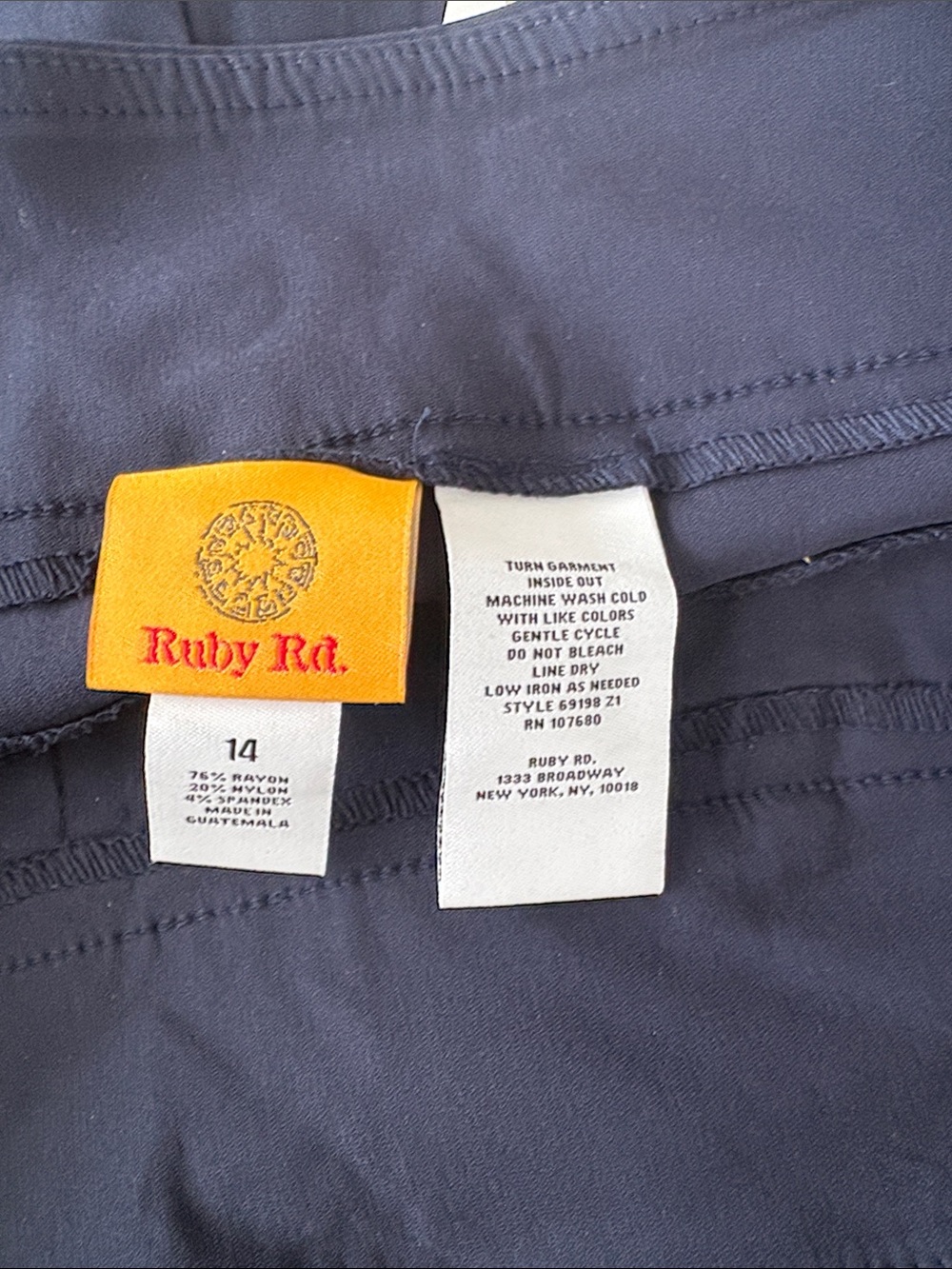 Ruby Rd. Navy Pull-On Capri with Front Pockets - Picture 5 of 5
